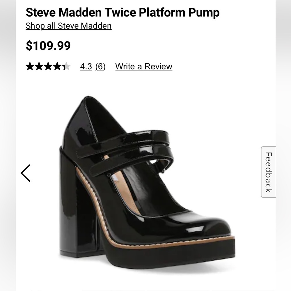 Steve Madden Twice Platform Pump Black